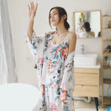 LOVEMI - Cotton Silk Three-piece Pajamas Comfortable Long-sleeved