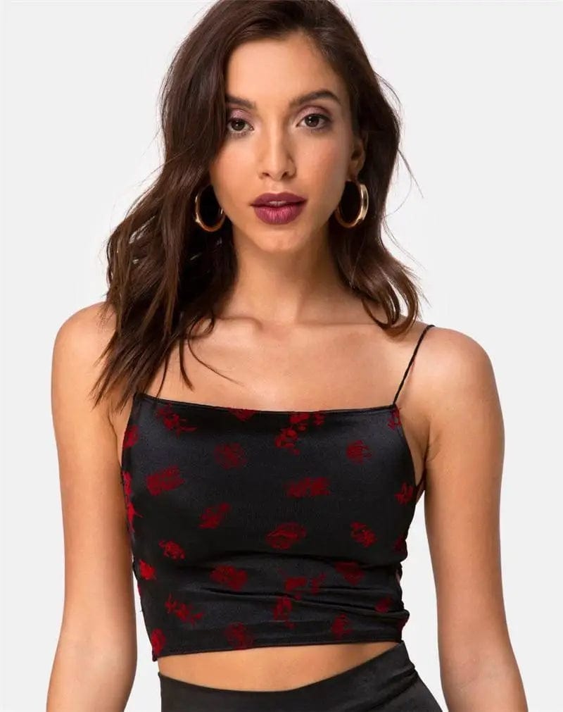 LOVEMI Ctop Black Red / S Lovemi -  Sexy Halter Straps Short Umbilical European And American