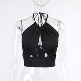 LOVEMI Ctop Black / S Lovemi -  Navel Halter Bottoming And Chest Wrap Women's Mini Vest