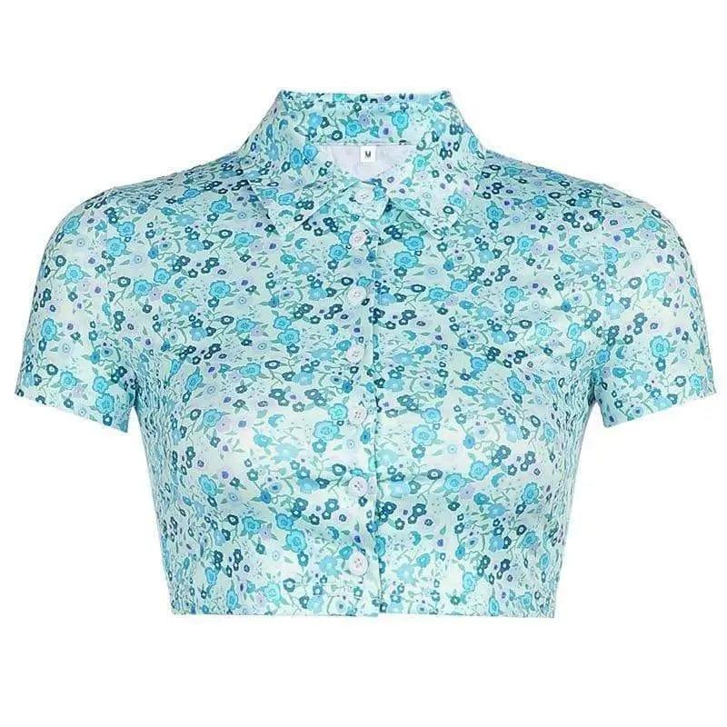 LOVEMI - Girl's Age-reducing Floral Short Cropped Short-sleeved