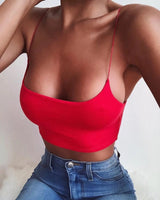 LOVEMI  Ctop Red / S Lovemi -  Women Camis Strap Tops Summer Ladies Casual Solid Color Sleeveless Tshirts Sexy Clubwear Gym Crop Top T Shirt