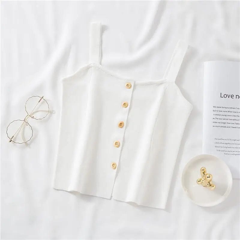 LOVEMI Ctop White / One size Lovemi -  Single-breasted Slim-fit Short Base Shirt