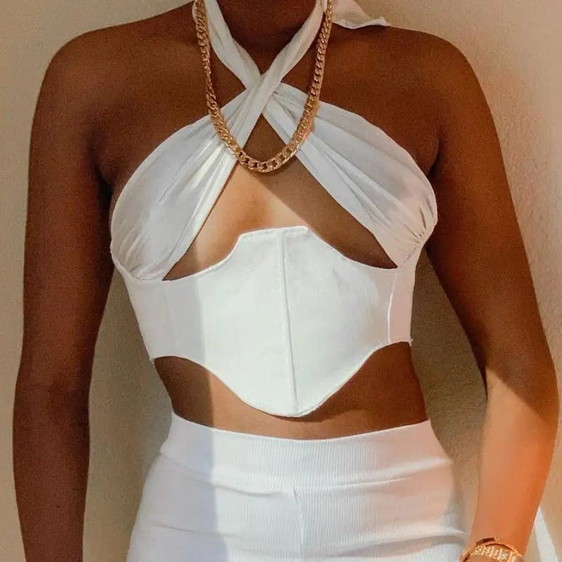 LOVEMI Ctop White / S Lovemi -  Sense Of Gathering Stitching Slim Camisole Vest
