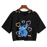 Cute Stitch Streetwear Top-black59005-1