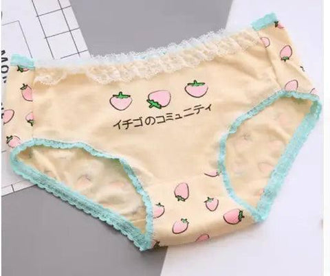 Cute Strawberry Panties Women's Panties Cotton Cotton-Skin colour-8