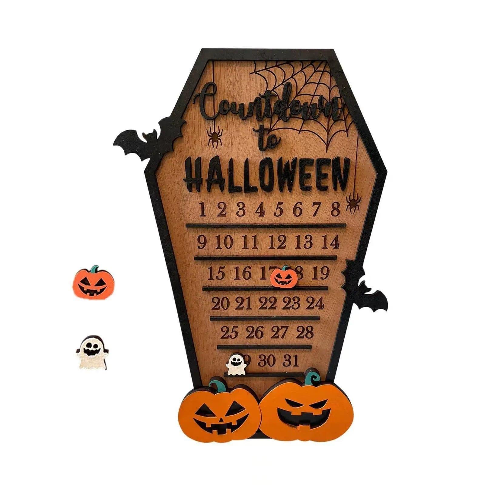 LOVEMI  Décoration Halloween A Lovemi -  Wooden Halloween Calendar Number Card Countdown Ornaments