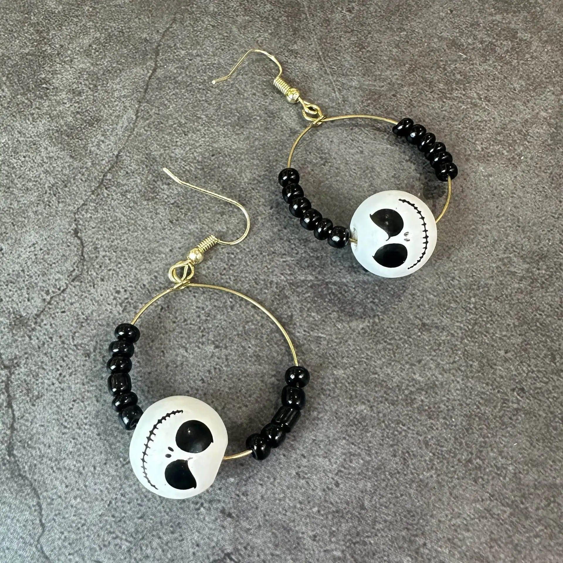 LOVEMI  Décoration Halloween Ghost Face Earrings Lovemi -  Personalized Halloween Earrings Necklace Wooden Bead