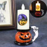 LOVEMI  Décoration Halloween Glitterpumpkin Lovemi -  Halloween Decoration Props Skull Pumpkin Candle Light LED