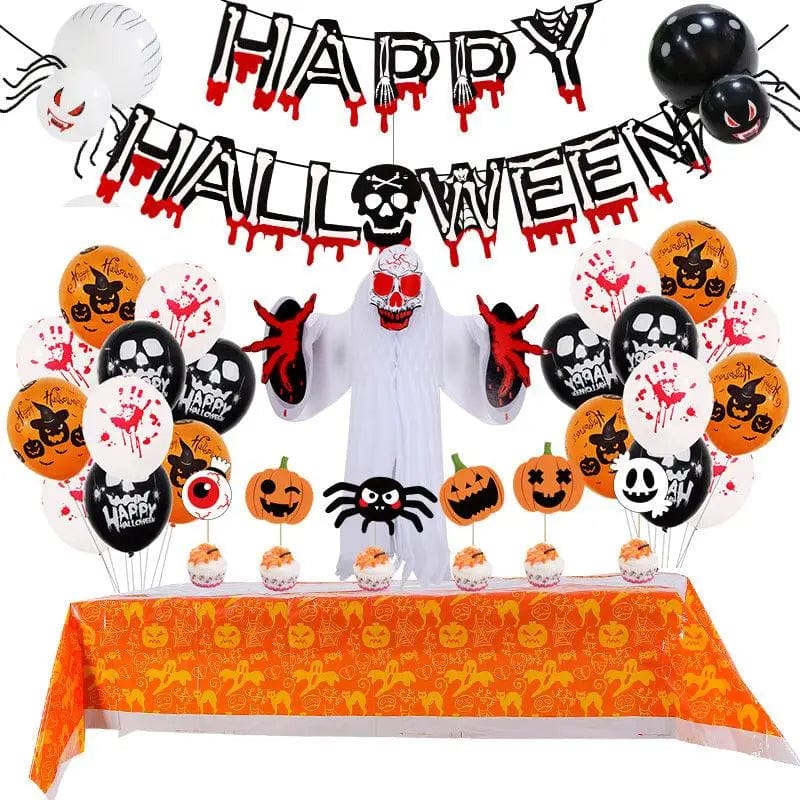 LOVEMI  Décoration Halloween Lovemi -  Halloween Balloon Set Blood Color Banner Ghost Package Ghost