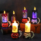 LOVEMI  Décoration Halloween Lovemi -  Halloween Decoration Props Skull Pumpkin Candle Light LED
