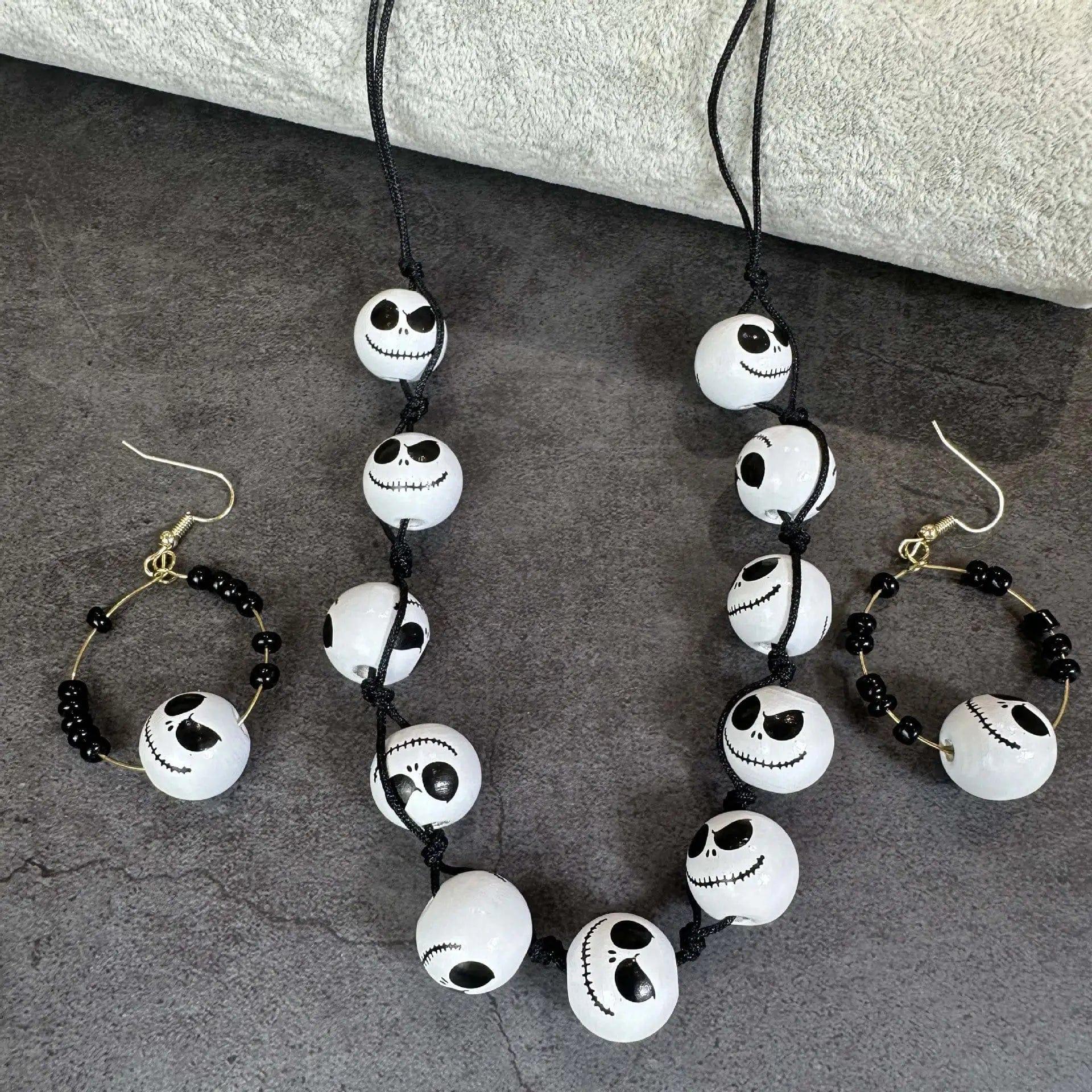LOVEMI  Décoration Halloween Lovemi -  Personalized Halloween Earrings Necklace Wooden Bead