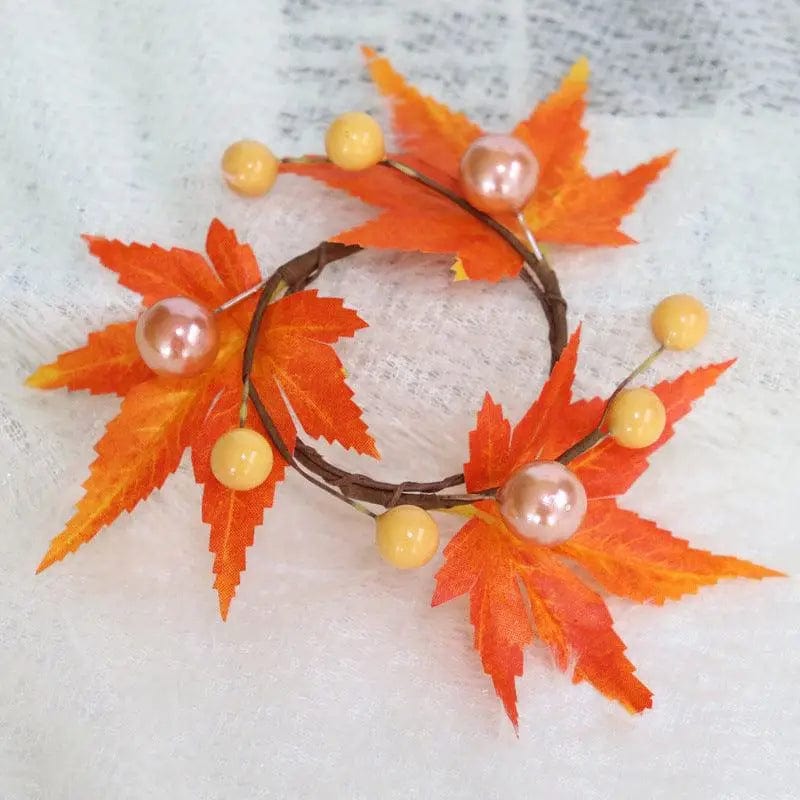 LOVEMI  Décoration Halloween MapleNapkinRing / Innerdiameterabout45cm Lovemi -  Halloween Harvest Decorative Maple Leaf Napkin Ring