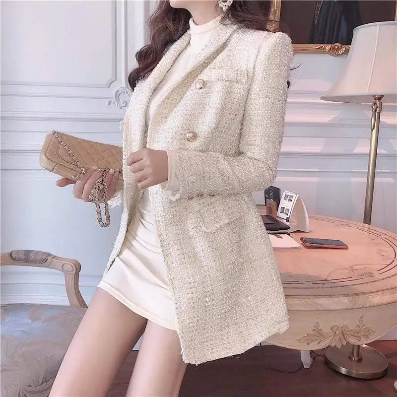 LOVEMI - Double-breasted tweed suit