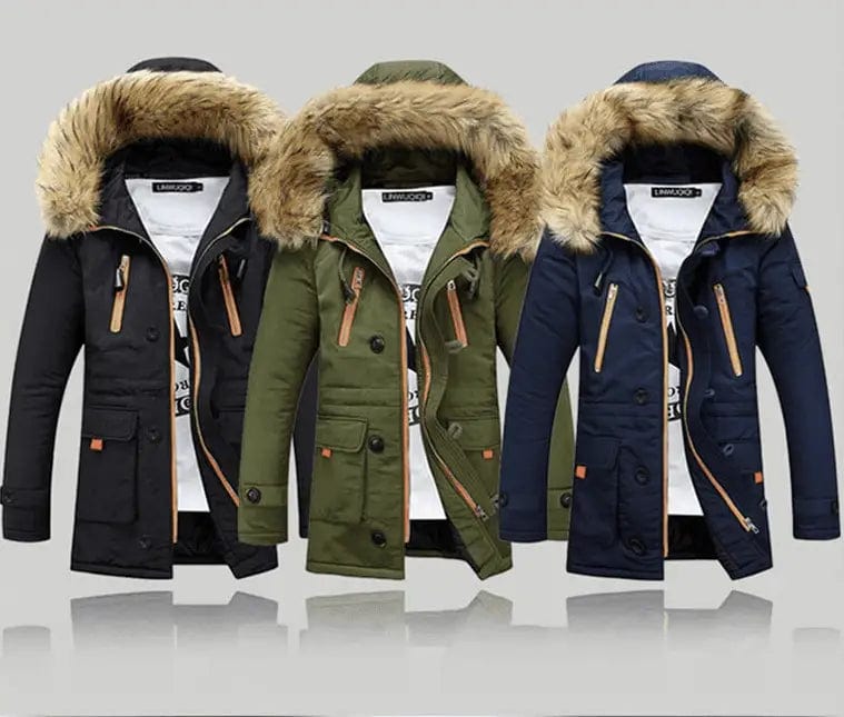LOVEMI Down Jackets 3XL / ArmyGreen Lovemi -  Long section cotton suit men plus velvet thick coat super