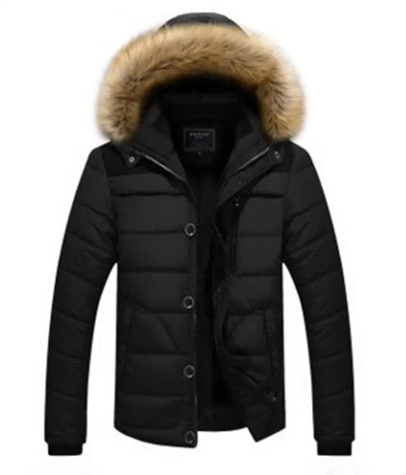 LOVEMI Down Jackets Black / 3XL Lovemi -  Men's fur collar hooded cotton jacket
