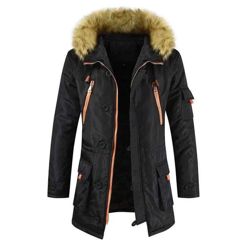 LOVEMI Down Jackets Black / S Lovemi -  Mid-length Cotton-padded Jacket Men's Plus Velvet Thick Warm
