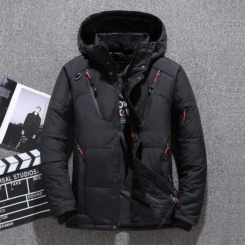 LOVEMI Down Jackets Black / USA XL Lovemi -  Winter Thick Men Jacket Solid Hooded Coats Hat Detachable