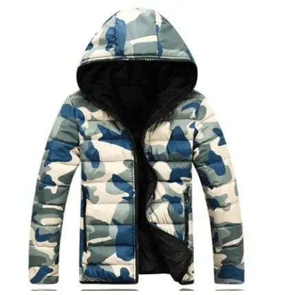 LOVEMI Down Jackets Blue / M Lovemi -  Men's camouflage cotton hooded Korean men's thick cotton pad