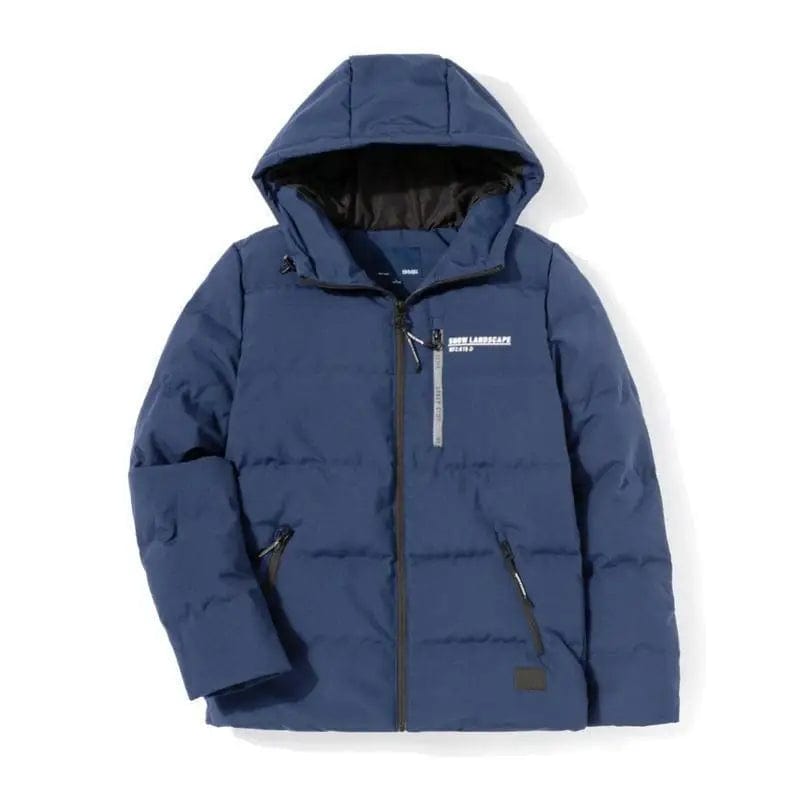 LOVEMI Down Jackets Blue / S Lovemi -  Printed hooded warm jacket