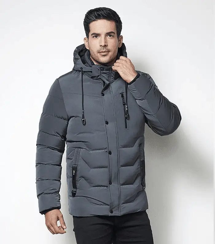 LOVEMI Down Jackets gray / 2XL Lovemi -  Thicken casual outdoor warm business trend fashion hooded