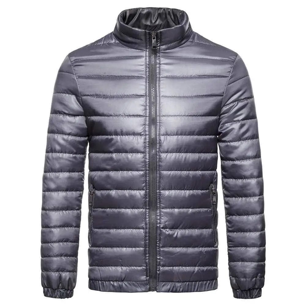 LOVEMI Down Jackets Grey / M Lovemi -  Men's Solid Down Cotton Jacket With Standing Collar