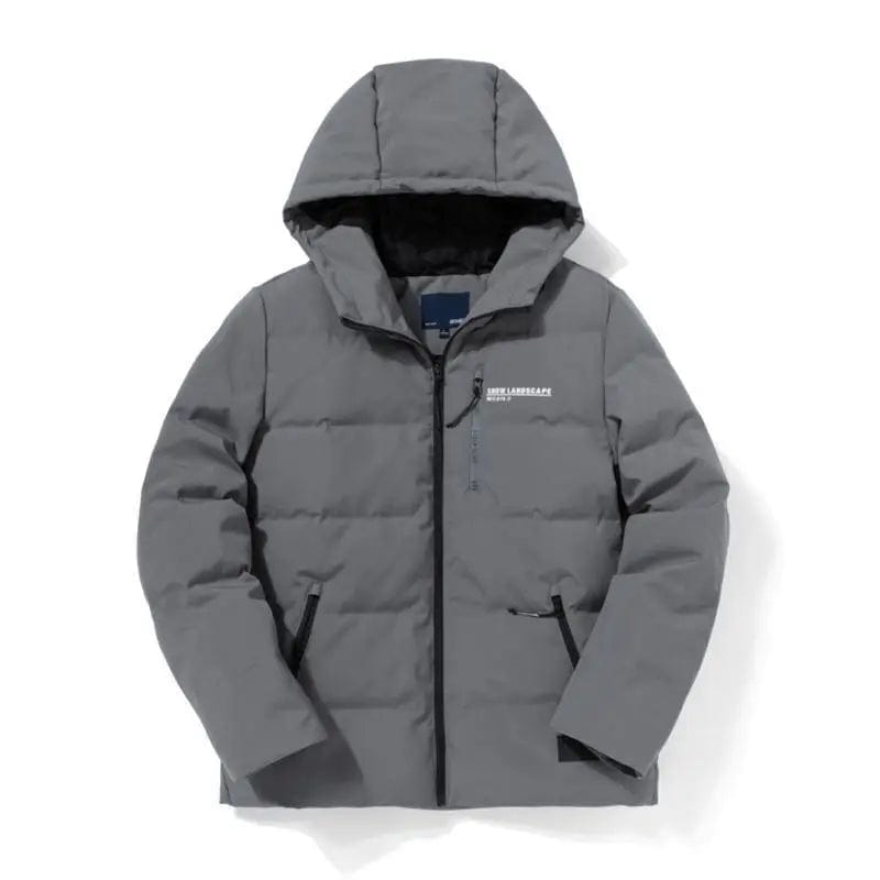 LOVEMI Down Jackets Grey / M Lovemi -  Printed hooded warm jacket