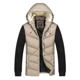 LOVEMI Down Jackets Khaki / XL Lovemi -  Men's hooded cotton suit Korean version of the
