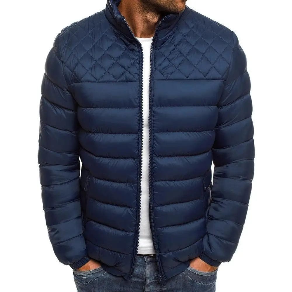 LOVEMI Down Jackets Navy Blue / L Lovemi -  Stand-Up Collar Color Simple And Atmospheric Cotton Jacket