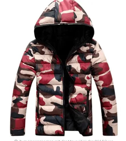 LOVEMI Down Jackets Red / 2XL Lovemi -  Men's camouflage cotton hooded Korean men's thick cotton pad