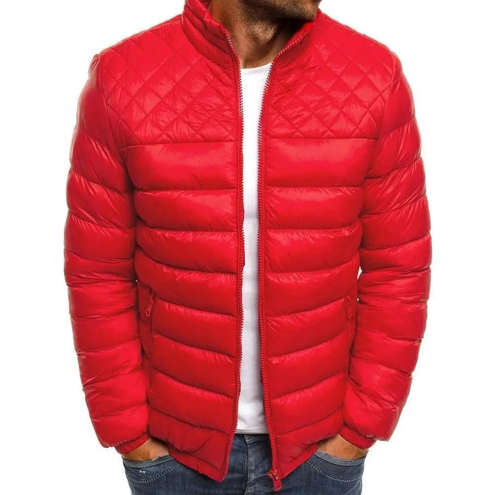 LOVEMI Down Jackets Red / L Lovemi -  Stand-Up Collar Color Simple And Atmospheric Cotton Jacket