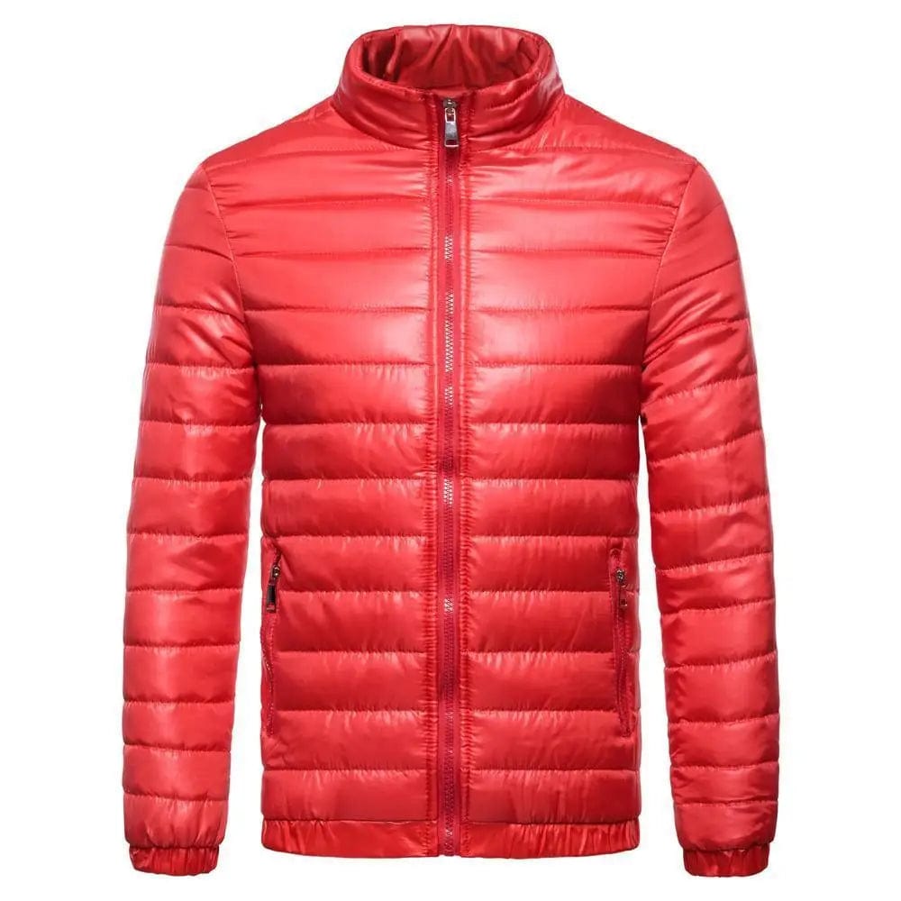 LOVEMI Down Jackets Red / M Lovemi -  Men's Solid Down Cotton Jacket With Standing Collar