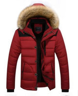 LOVEMI Down Jackets Wine Red / 2XL Lovemi -  Men's fur collar hooded cotton jacket