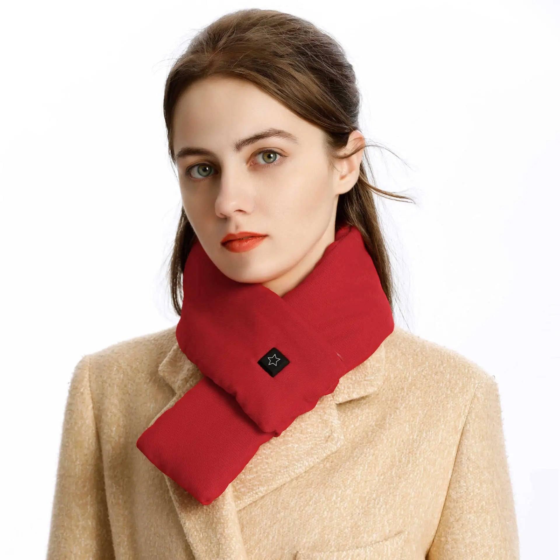 Electric Neck Smart Heat Shawl-Red-7