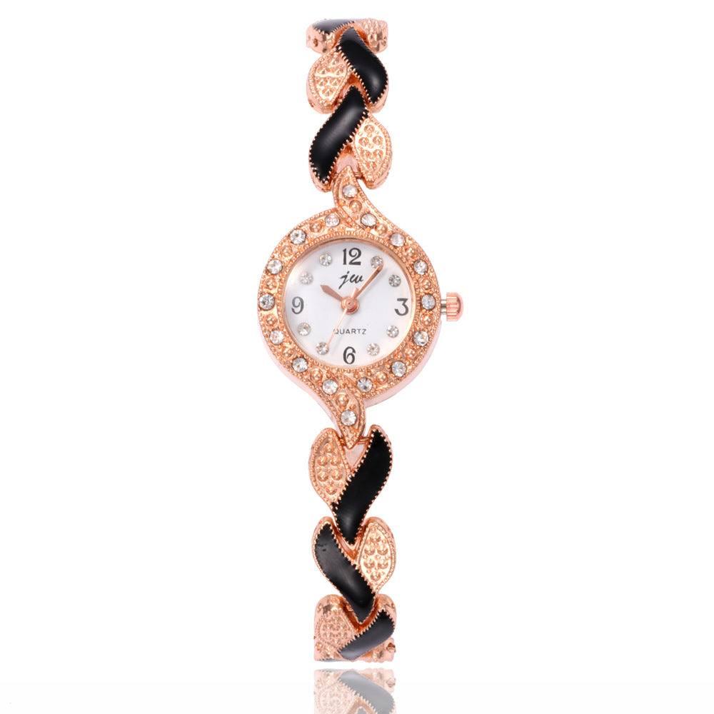 Elegant Crystal Quartz Ladies' Rose Gold Watch-3