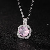 Perfume Bottle Pendant Necklace Women's Full Diamond-11