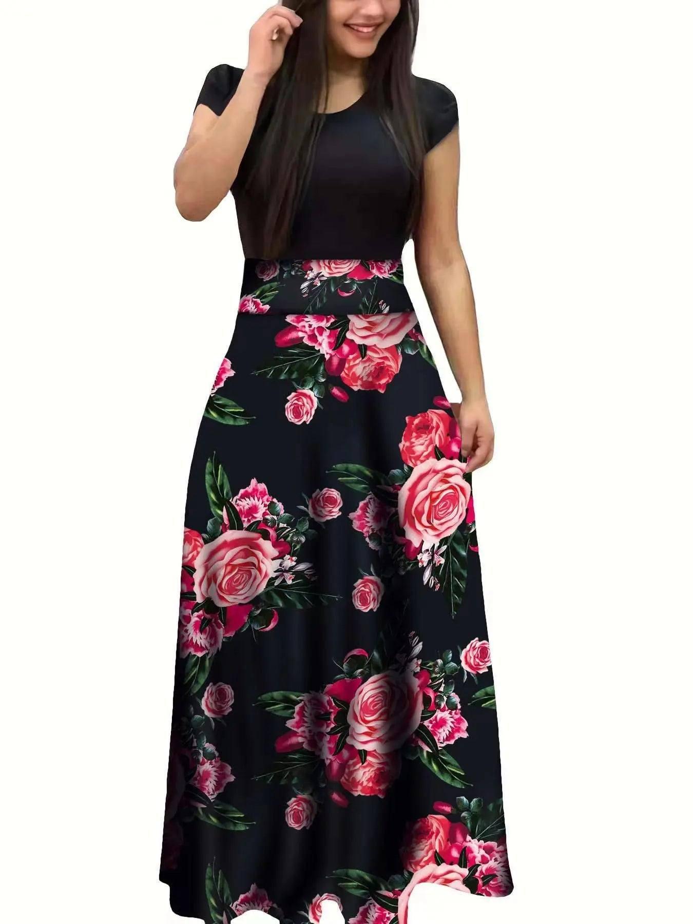 Elegant Floral Maxi Dress for Spring Events-3