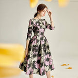 Elegant Floral Midi Dress for Spring Events-1