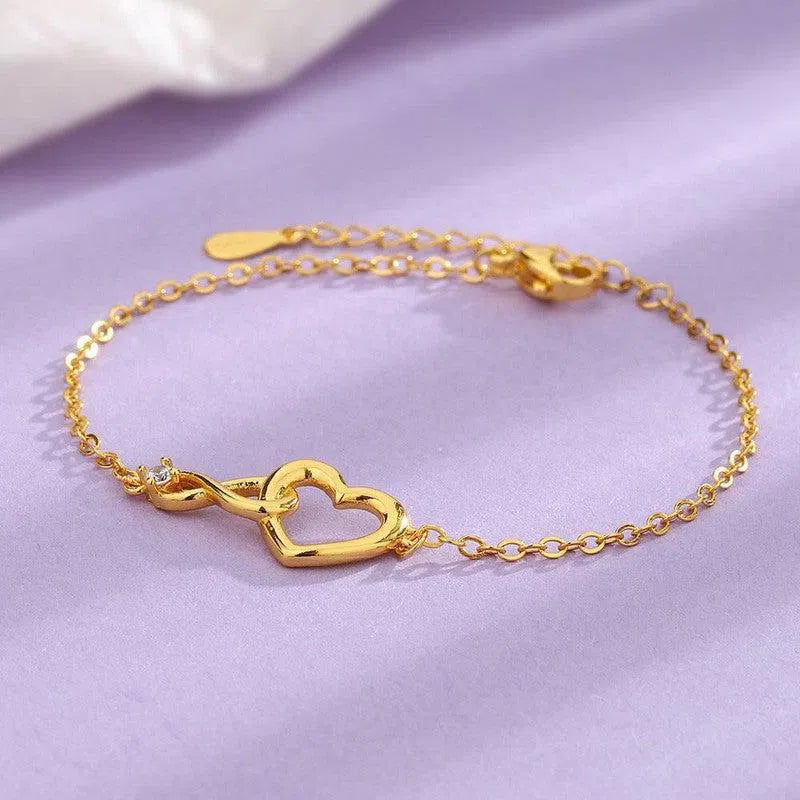 Heart-shape Bracelet Fashion Jewelry Versatile Love Bracelet Gift For Girlfriend Valentine's Day-3