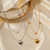 Love Double-layer Necklace 18K Gold-plated Collarbone Necklace-9