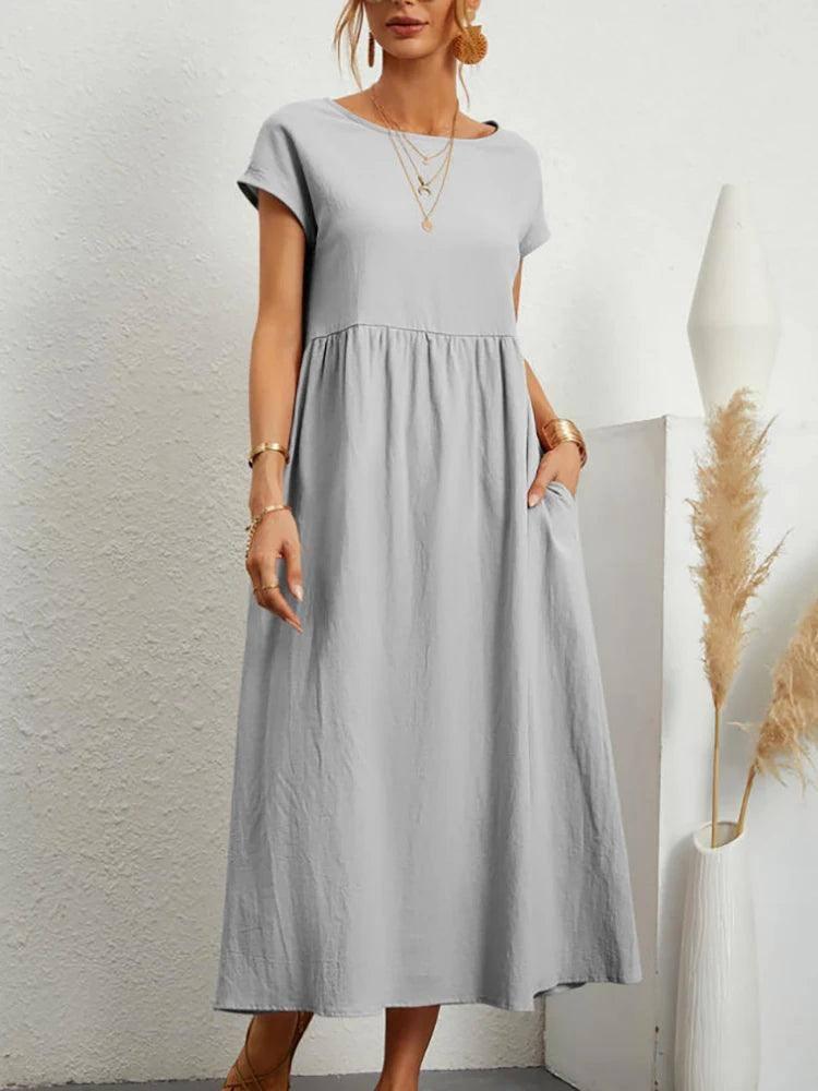 Stylish Comfy Cotton Dresses for Every Occasion-Grey-2