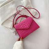 Elegant Simple And Fashionable Handbag-Rose Red-4