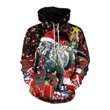 Elk Christmas Animal Print Couple Hooded Sweater-SB101092-8