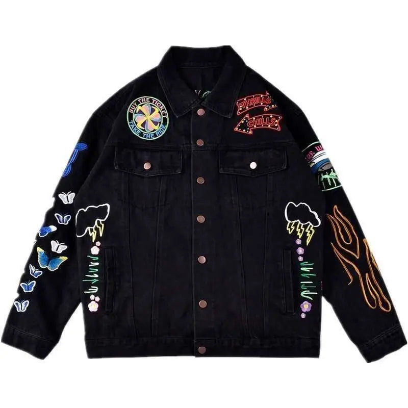 LOVEMI - Embroidered denim jacket