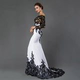 Embroidered Lace Maxi Dress With Fishtail Slim Tail Evening Dresses