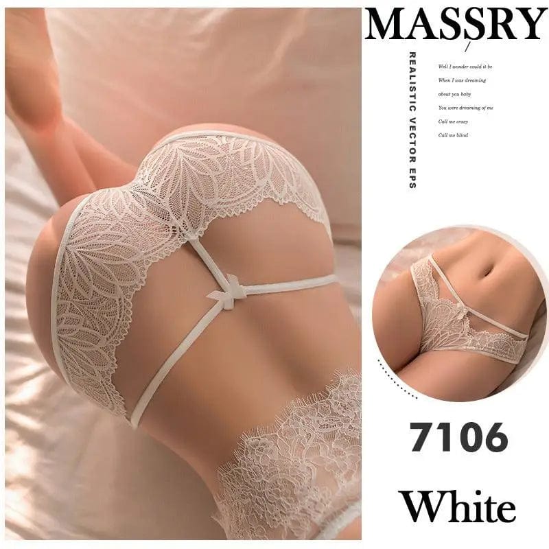LOVEMI  Erotic lingerie 7106white / One size Lovemi -  Sexy Lingerie Non-open File Lace Panties