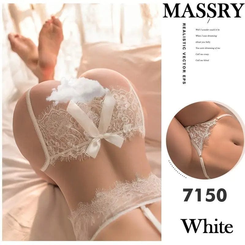 LOVEMI  Erotic lingerie 7150white / One size Lovemi -  Sexy Lingerie Non-open File Lace Panties