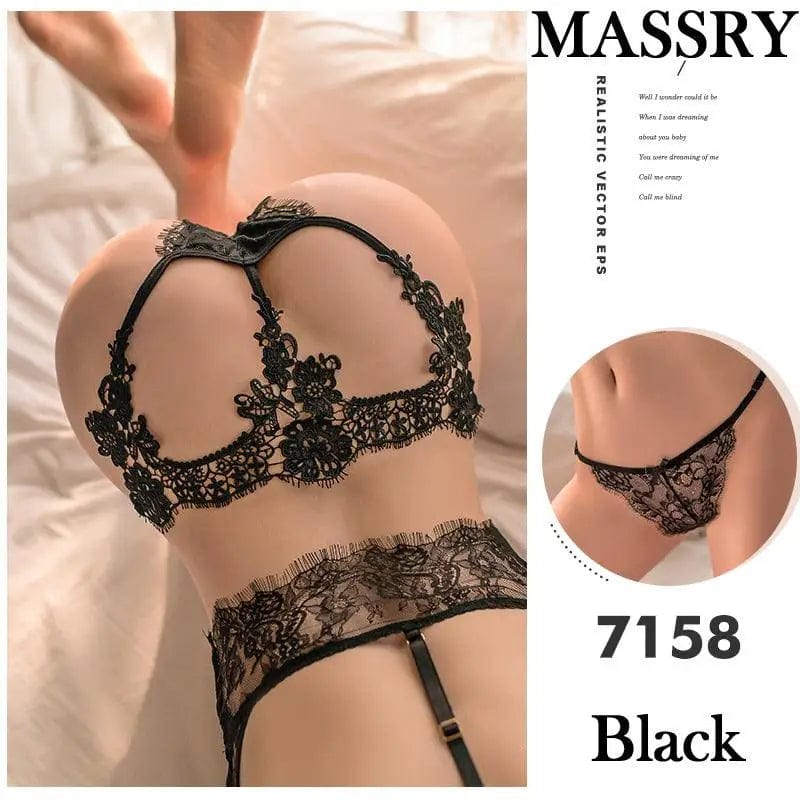 LOVEMI  Erotic lingerie 7158black / One size Lovemi -  Sexy Lingerie Non-open File Lace Panties