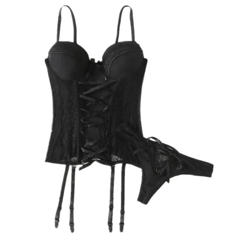 LOVEMI  Erotic lingerie Black / One size Lovemi -  Sexy Lingerie Nightclub Sexy File Underwire Gather Uniform