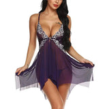 LOVEMI  Erotic lingerie Purple / S Lovemi -  Lace Sexy Lingerie Ladies Temptation Lace Transparent