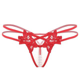 Lingerie Embroidered Women's Thong-Red-5